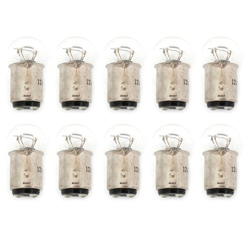 10 Pack Mini 1157 Turn Signal Light Bulb Clear Dual Filament Motorcycle Scooter