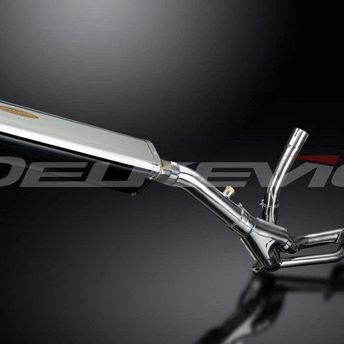 Delkevic 17" Stainless Tri-Oval Muffler - Suzuki DL650 V-Strom - 04-11 Exhaust