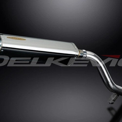 Delkevic 17" Stainless Tri-Oval Muffler - Triumph Tiger Explorer 1200 - 12-21