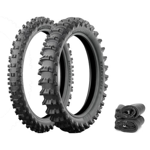 Michelin Starcross 6 Sand Tires & Tubes Set Moto Motocross Honda CRF250R 04-18