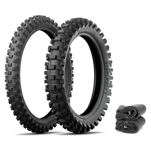 Michelin Starcross 6 Medium Hard Tires Tubes Moto Motocross Honda CR125R 95-07