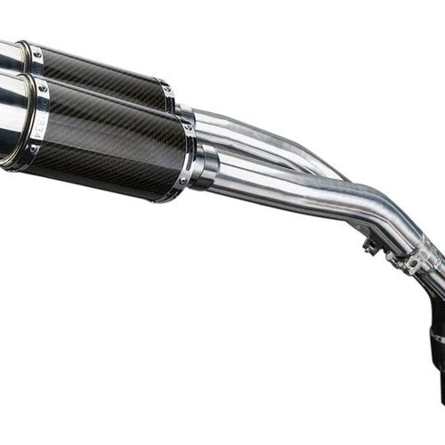 Delkevic 8" Carbon Round Slip-On Exhaust with Link Pipe Yamaha YZF-R1 2004-2006