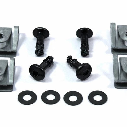 4x 17mm Dzus Fasteners Black Hex Allen Quarter Turn Motorcycle Fairing Panel