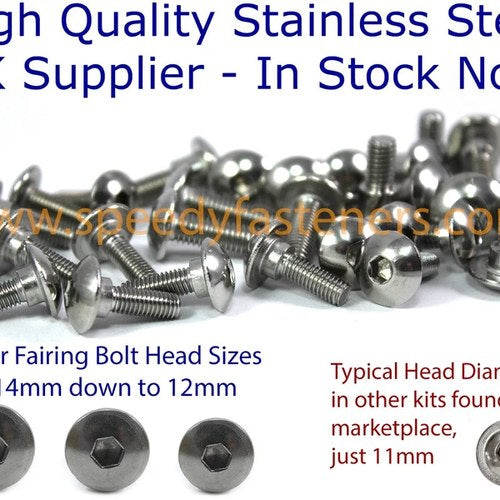 Complete Stainless Steel Fairing Bolt Only Kit for Honda Cbr CBR600RR 2007 2008