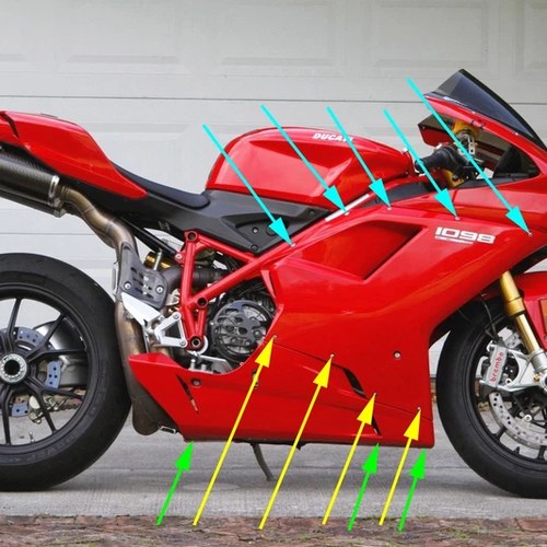 Ducati 1098 1198 848 18x Dzus Fasteners Studs Clips + Stainless Fairing Bolt Kit