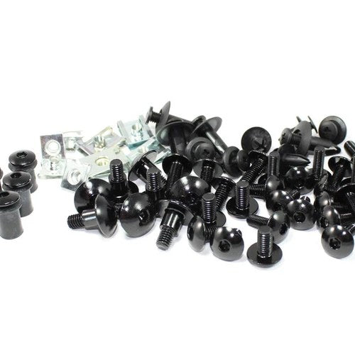 Suzuki GSX-R600 2001-2003 Black Aluminium Fairing Screen Bolts Clip Wellnut Kit