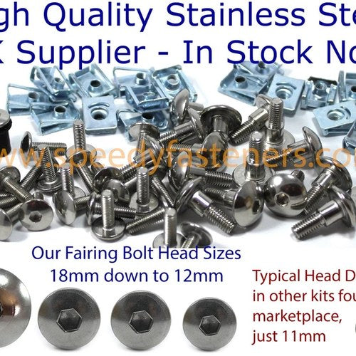 for Suzuki RG 125 RG125F Gamma 1992-1996 Stainless Fairing & Screen Bolt Kit