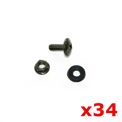 34X 6mm Fairing Plastics Guard Bolts Nuts Set 50 110cc 125cc Quad Dirt Bike ATV