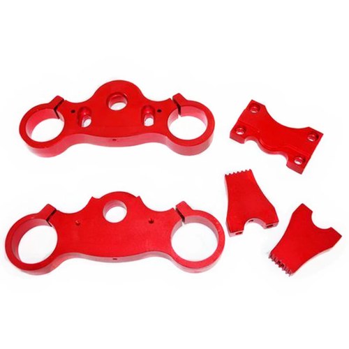 CNC Red 42mm 48mm Triple Clamp + 22mm Handle Bar Clamp Pit Pro Trail Dirt Bike