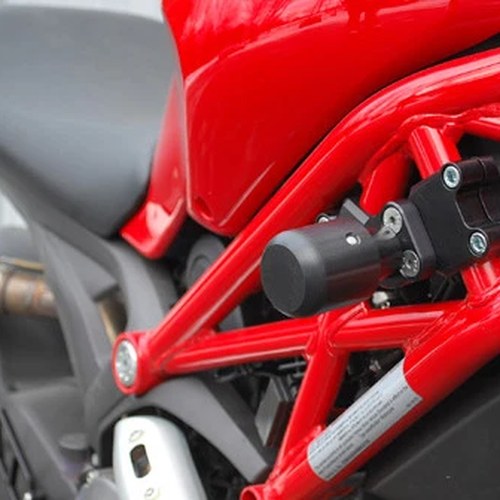 Ducati Monster 696 796 1100 Woodcraft Racing Frame Slider Kit With Black Pucks