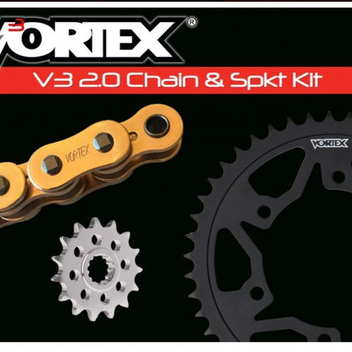 Suzuki 2004-2006 DL650 V-STROM Vortex 525 Chain & Steel Sprocket Kit 15-47 Gold