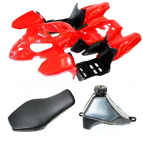 Red Plastics Fairing Fender Guards Kit Seat Fuel Tank 125cc Quad Dirt Bike ATV