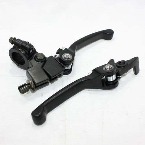Black Bifold Foldable Clutch + Brake Lever Handle 125cc 140cc Pit Pro Dirt Bike