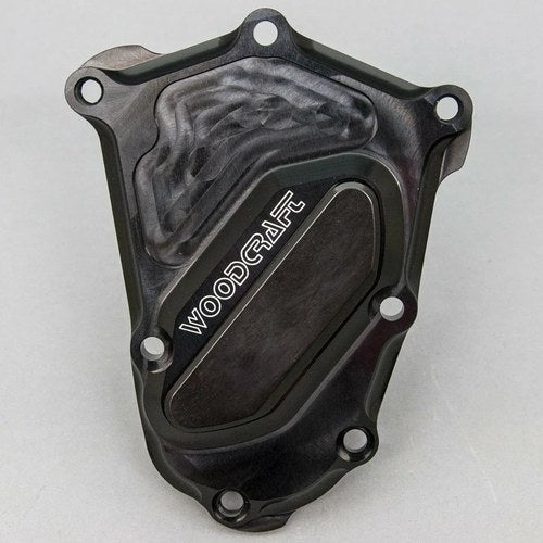BMW 2015-2019 S1000XR Woodcraft Right Side Crankshaft Engine Cover - Black Plate