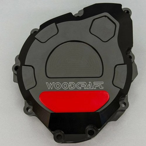 Suzuki 1999-2020 Hayabusa Woodcraft Left Side Engine Stator Cover - Red Plate