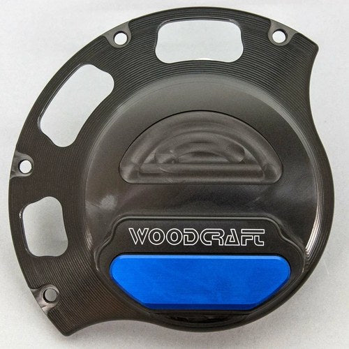 Ducati 2008-2013 848 / Evo Woodcraft Clutch Cover Protector - Blue Plate