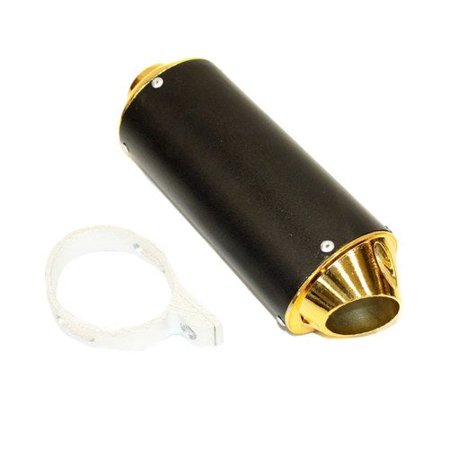 38mm Gold Alloy Exhaust Muffler + Clamp 125cc 140cc 150cc Pit Pro Dirt Bike