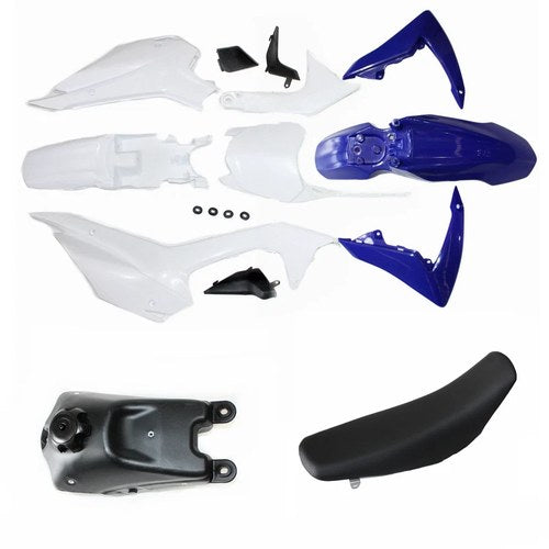 Blue CRF110 Plastics Guard Fairing Fender Kit + Seat + Tank Pit Pro Dirt Bike