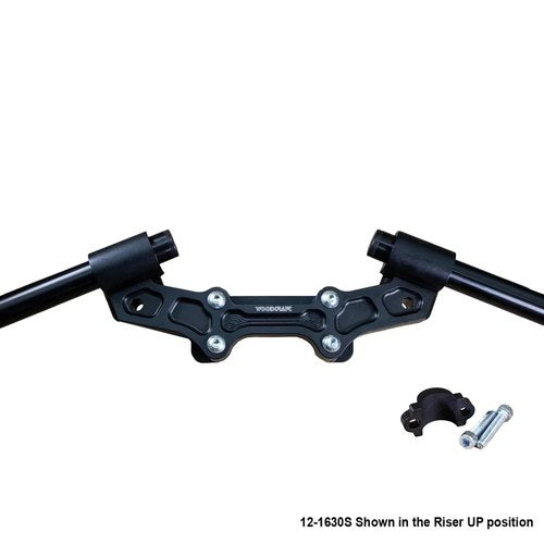 Ducati 2014-2016 Monster 1200 Woodcraft Racing Clipon Adapter Plate - Black Bars