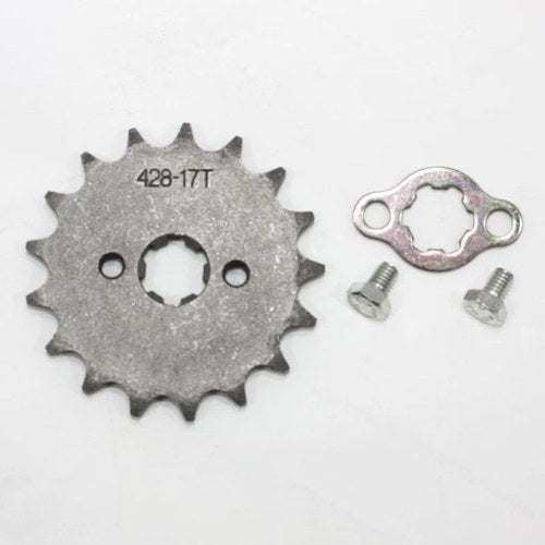 17T Teeth 17mm 428 Chain Front Sprocket Cog Pit Trail Quad Dirt Bike ATV Buggy