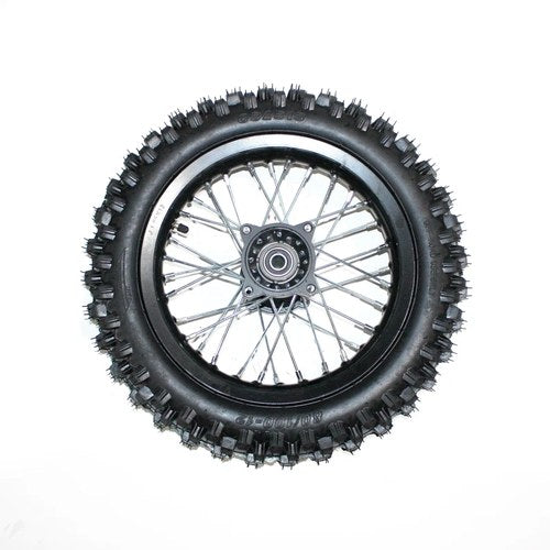 Black 15mm Axle 3.00 - 12 12" Inch Rear Wheel Rim + Tyre Tire Pit Pro Dirt Bike