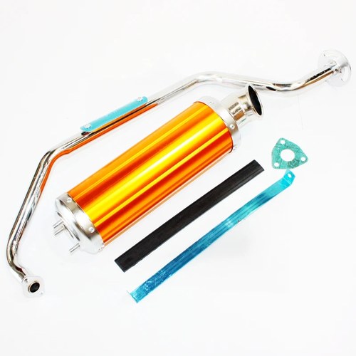 Exhaust Pipe + Gold Alloy Muffler GY6 150cc 200cc Quad Dirt Bike ATV Dune Buggy