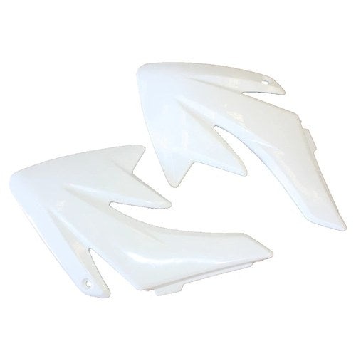 White Plastic Front Tank Left Right Guard Fender CRF70 Style Pit Pro Dirt Bike