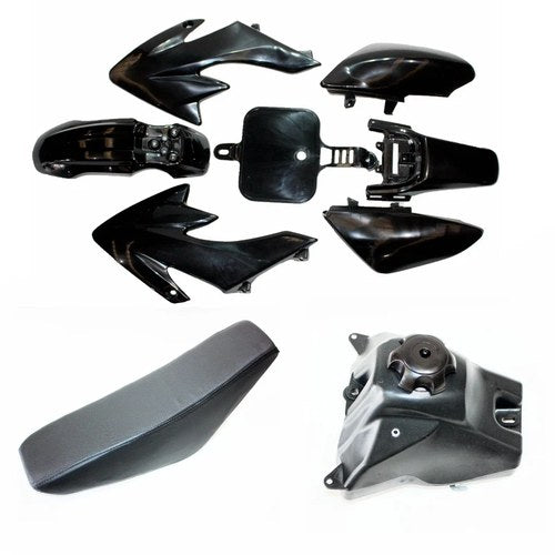 Black Fairing Fender Guard + Seat+ Fuel Tank CRF50 110cc 125cc Pit Pro Dirt Bike
