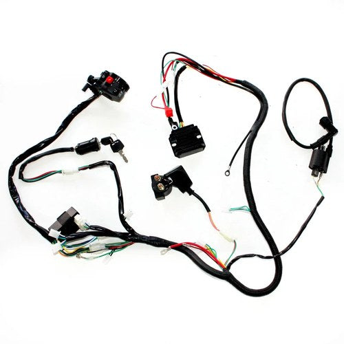 Full Electric Start Engine Wiring Harness Loom 150 250cc Pit Quad Dirt Bike ATV
