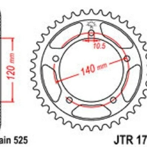 47 Tooth Rear Drive Sprocket for Suzuki V-Storm 650, 2004-2016 - DL650