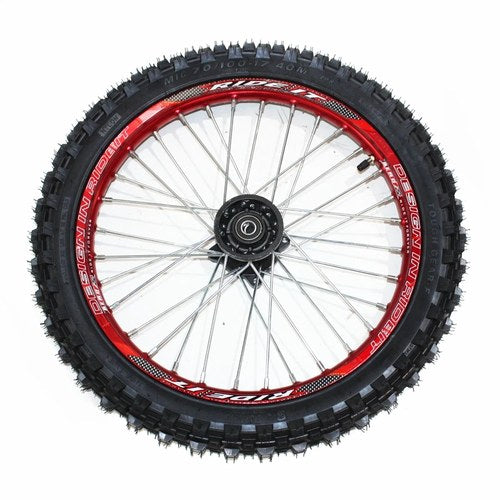 Red 15mm Axle 70/100 - 17 17" Inch Front Wheel Rim Knobby Tyre Pit Pro Dirt Bike