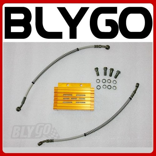 Gold CNC Engine Oil Cooler Kit Radiator 140cc 150cc Pit Pro Trail Dirt Bike