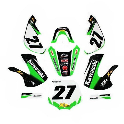 27 Classic Decals Graphic Stickers Kit Klx 110 Style Fairing Pit Pro Dirt Bike