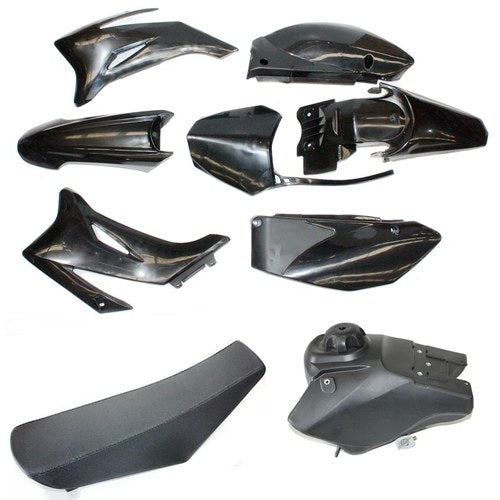 Blk Ttr 110 Plastics Guard Fairing Body Kit + Seat + Tank Pit Dirt Bike