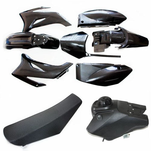 Blk TTR110 Plastics Guard Fairing Fender + Seat + Tank Pit Pro Dirt Bike
