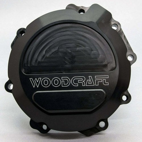 Kawasaki 2011-25 ZX10R Woodcraft Left Side Engine Stator Cover - Black Skid Pad