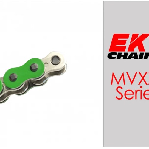 EK MVXZ2-520 Motorcycle Chain 120 Links Tensile Strength 9000 lbs Green