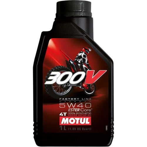 Motul 300V Full-Synthetic 4-Stroke Off-Road Racing Motor Oil | 5W-40 | 1 Liter