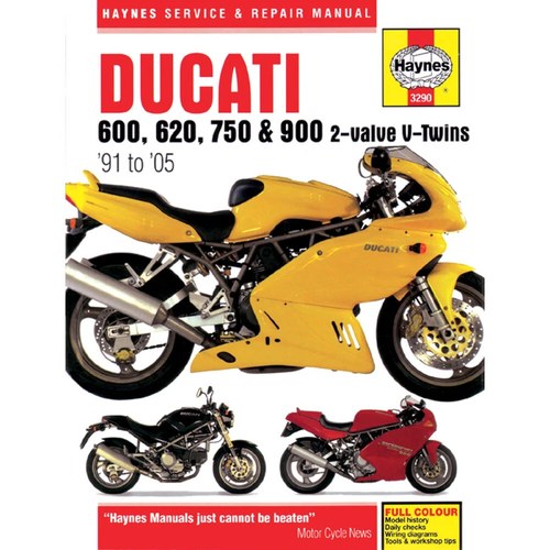 Haynes Repair Manual - Ducati 600, 620, 750 & 900 2-valve V-Twins 1991-2005