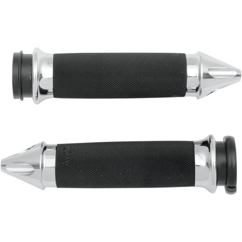 Avon Custom Contour Grips H-D Motorcycles w/Fly-By-Wire Throttle (SPIKE Chrome)