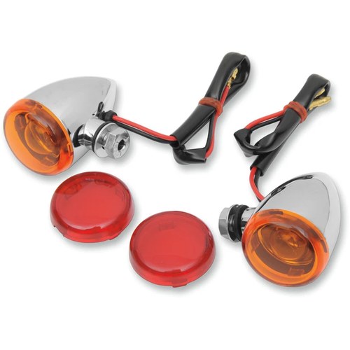 Drag Specialties Mini Deuce Bolt-Mount Marker Lights (Chrome/White Bulb)