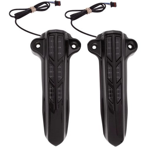 Ciro Forkini Lower Fork Leg Covers (Black w/ Amber LED Run/Turn Lights) 43003