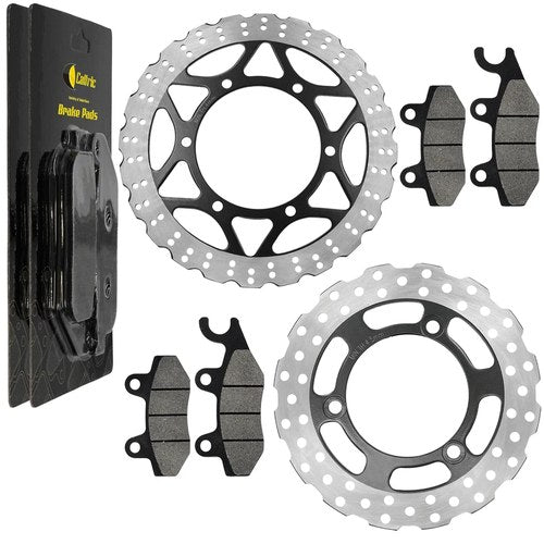 Front Rear Brake Disc Rotor W/ Pad For Kawasaki 41080-0113-11H 41080-0114-11H