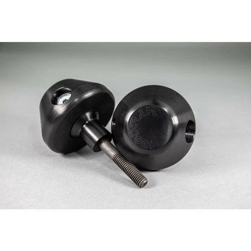 BMW 2020-2024 S1000RR Woodcraft Racing Frame Slider Kit - Domed Black Pucks