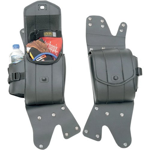 Saddlemen Cruis'n Deluxe Saddlebag Guard Bag Set (Black/Gray) Pair | EX000503