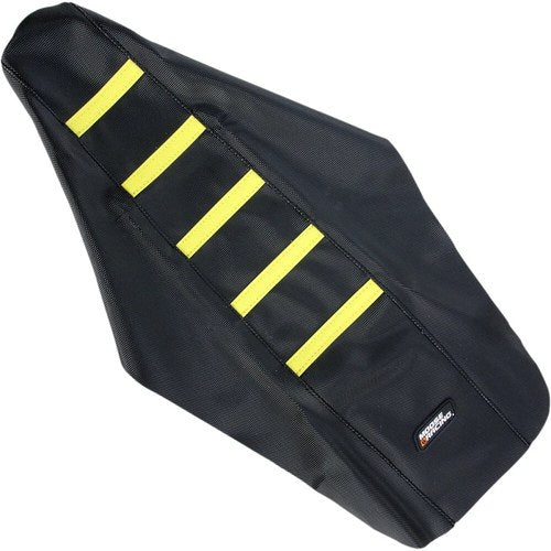 Moose Racing Ribbed Seat Cover for Suzuki (Black / Yellow) RM12501-331RT