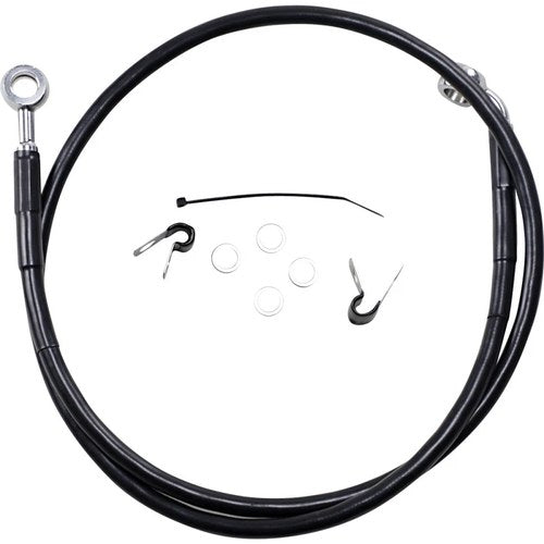 Drag Specialties +2" Brake Line - Front - Black Vinyl - 04-10XL | 660313-2BLK