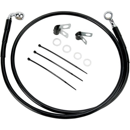 Drag Specialties +2" Brake Line - Front - Black Vinyl - FXDL01-5 | 640110-2BLK