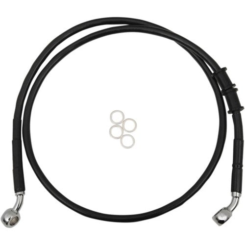 Drag Specialties Extended Length Front Brake Line - XL - Black +6" | 614772-6BLK