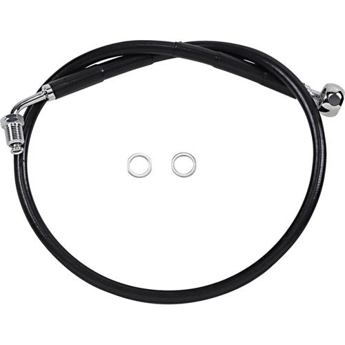 Drag Specialties Brake Line - 18- Softail - Black +4" | 618601-4BLK